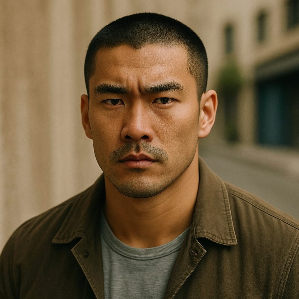 Professional man with modern crew cut style after virtual preview