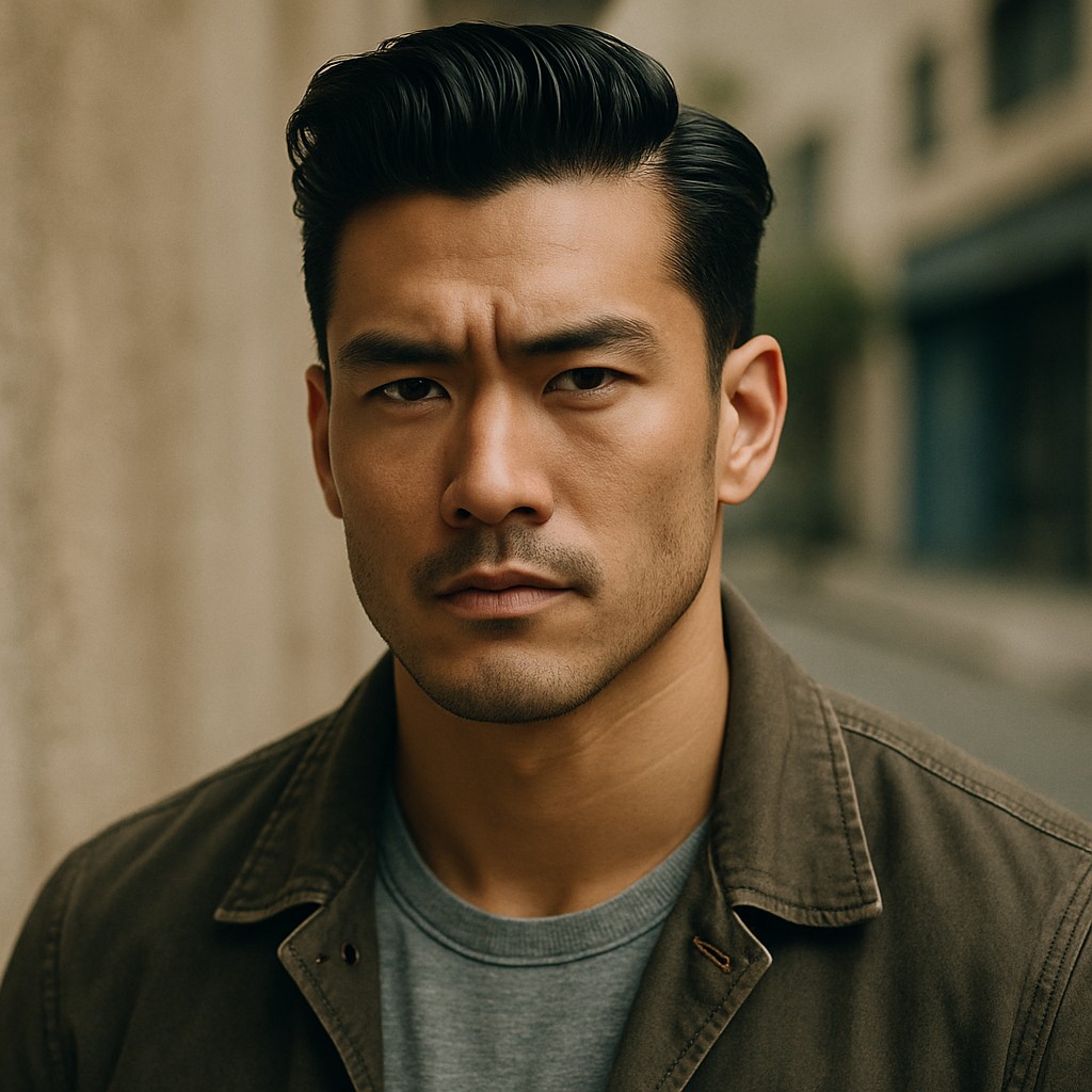Professional man with wavy hair before buzz cut simulation